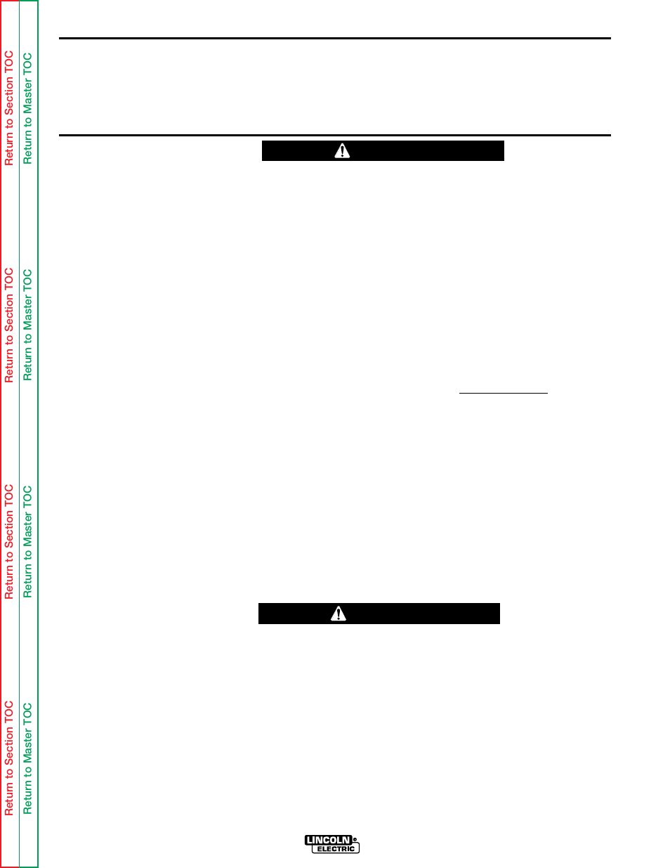 Troubleshooting & repair, How to use troubleshooting guide, Warning caution | Lincoln Electric WIRE-MATIC 255 SVM 119-A Manuel d'utilisation | Page 52 / 98