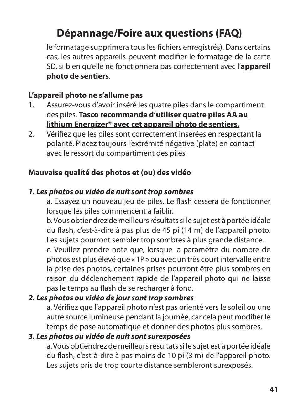 Dépannage/foire aux questions (faq) | Tasco Digital Trail Camera