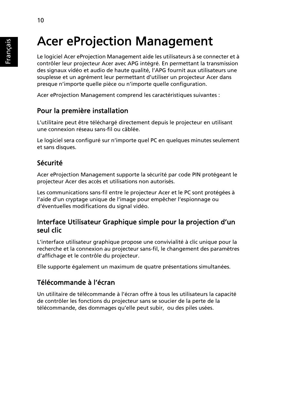 TÉLÉCHARGER ACER EPROJECTION MANAGEMENT EPROJECTION TÉLÉCHARGER MANAGEMENT ACER