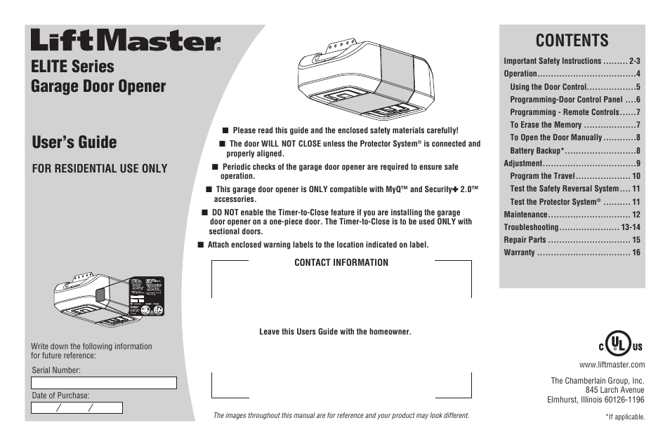 Liftmaster 8557 Elite Series 3 4 Hp Ac Belt Drive Garage Door