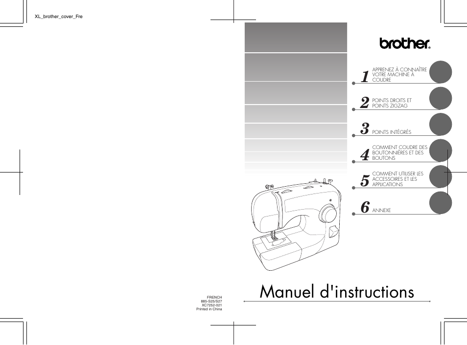 Brother XL 2600i Manuel d'utilisation | Pages: 51 | Aussi pour: XL-3500