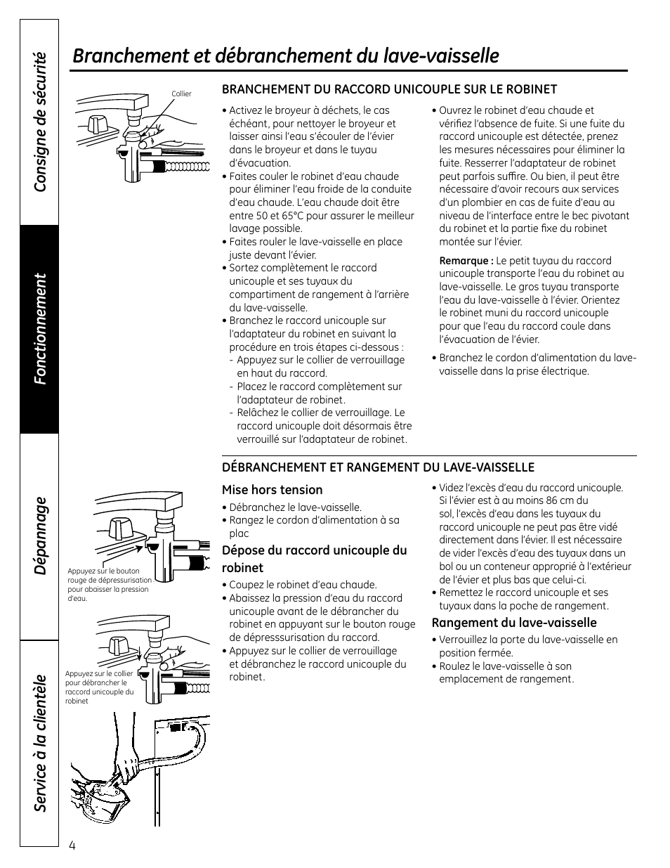 branchement et dbranchement du lave vaisselle ge gsc3500dww manuel dutilisation page 28 48 - Adaptateur Robinet Lave Vaisselle branchement et dbranchement du lave vaisselle ge gsc3500dww manuel dutilisation page 28 48 - Adaptateur Robinet Lave Vaisselle