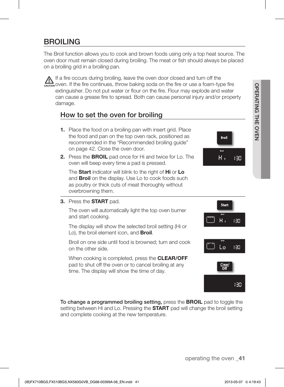 Broiling How To Set The Oven For Broiling Samsung