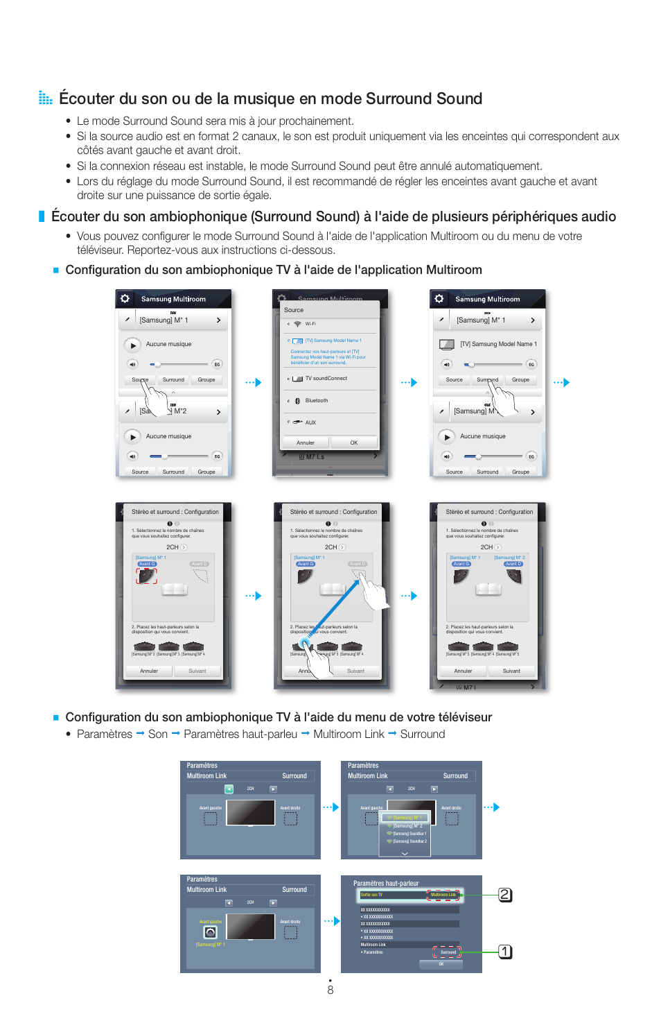 Samsung Multiroom Link (manuel d’utilisation) Manuel d'utilisation Page 8 / 9