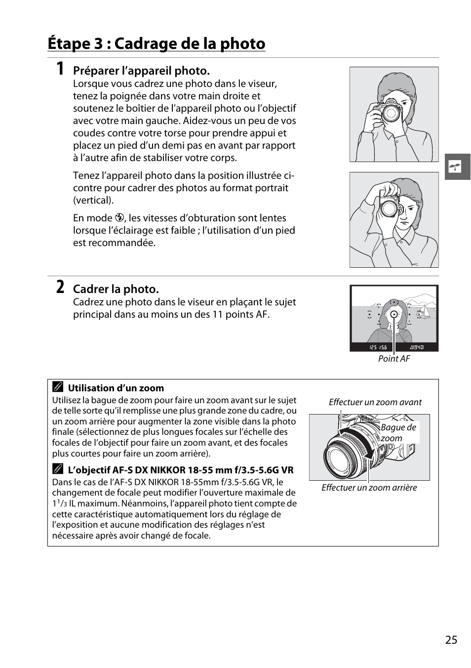 Étape 3 cadrage de la photo Nikon D3100 Manuel d'utilisation Page