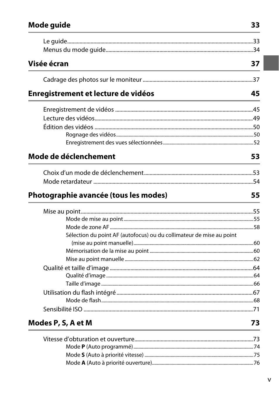Nikon D3100 Manuel d'utilisation Page 7 / 224