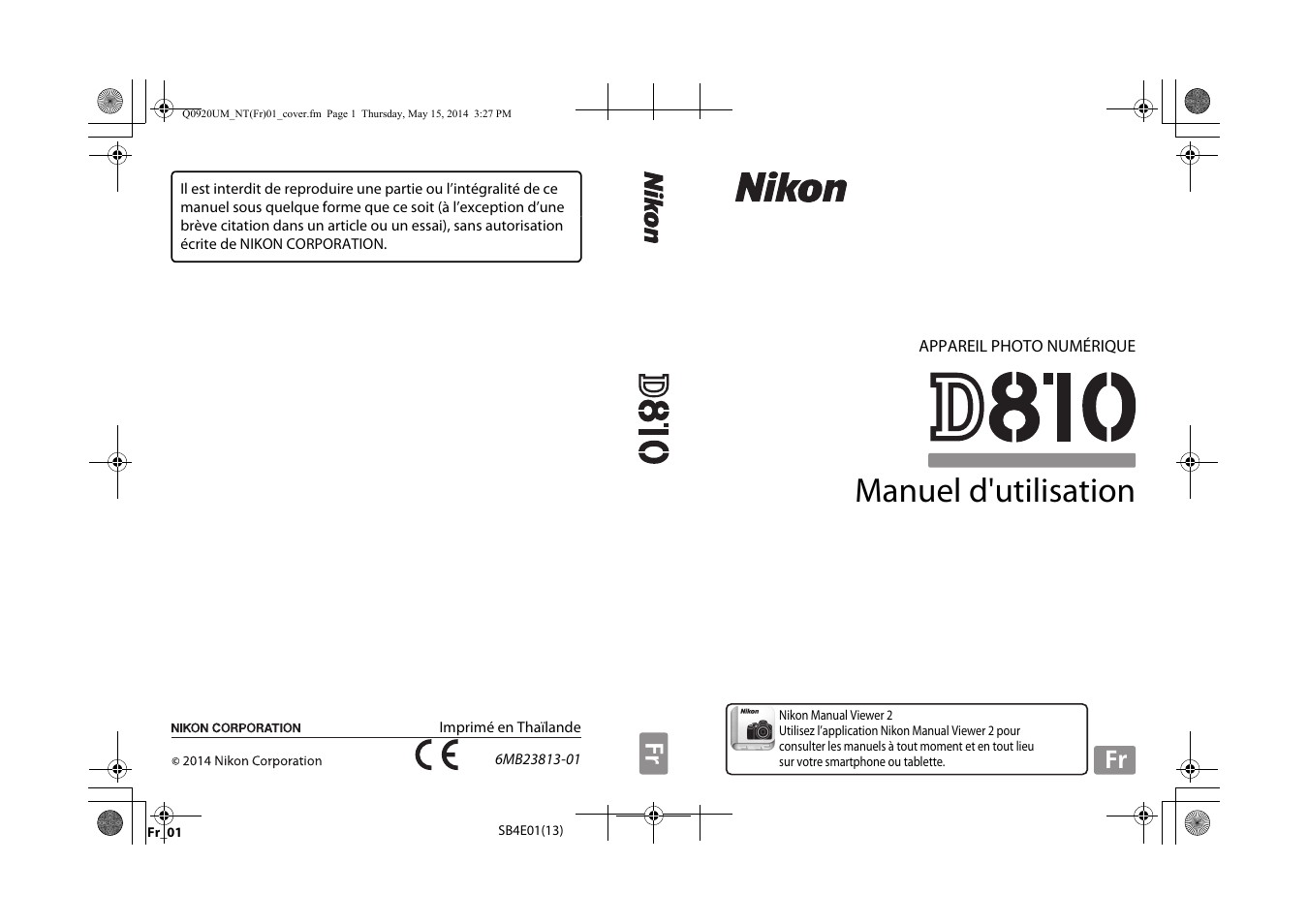 Nikon D810 Manuel d'utilisation | Pages: 530