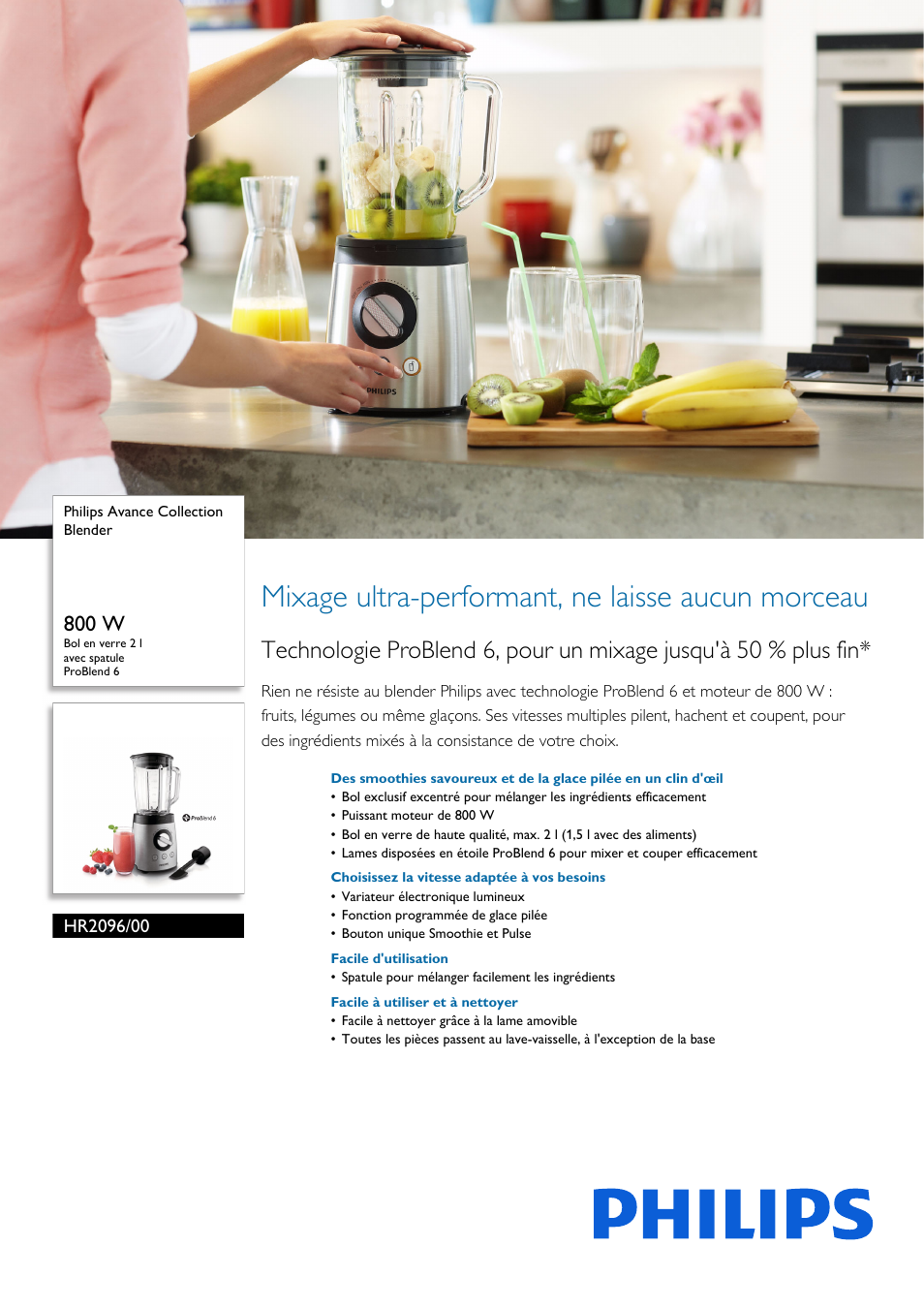 Philips Avance Collection Blender Manuel d'utilisation Pages 3