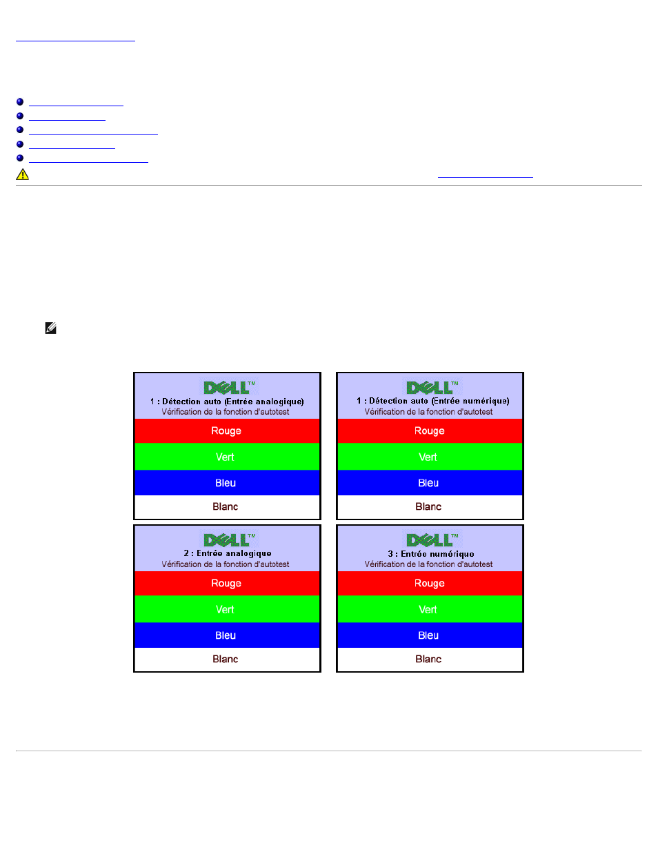 Guide de dépannage, Dépannage du moniteur, Diagnostiques intégrés