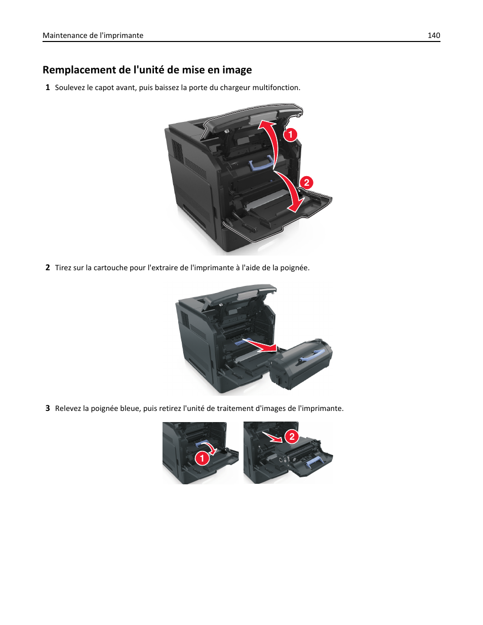 Remplacement de l'unité de mise en image Dell B5460dn Mono Laser