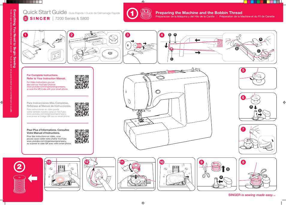 SINGER 7285Q PATCHWORK QuickStart Guide Manuel d