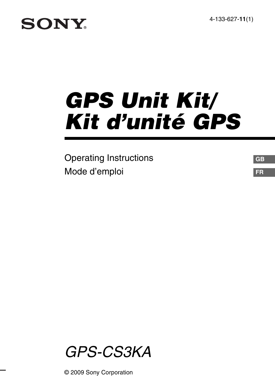 Sony GPS-CS3KA Manuel d'utilisation | Pages: 88
