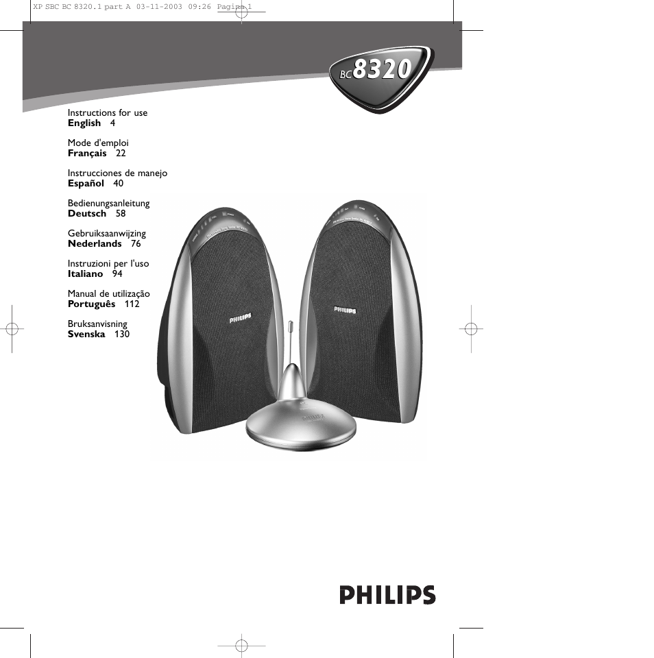 Philips SBC BC8320 Manuel d'utilisation | Pages: 22