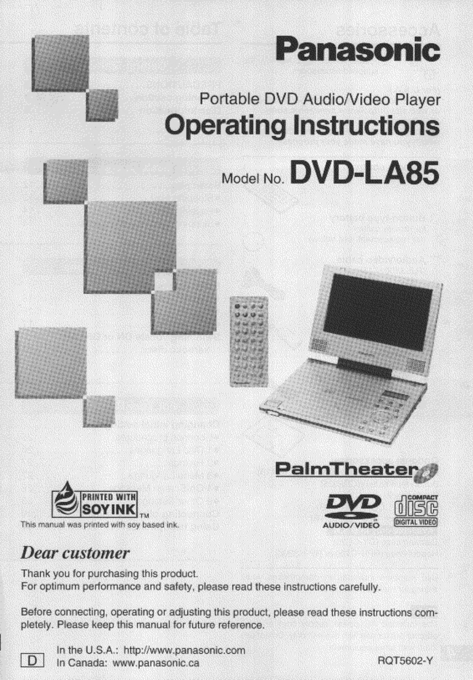 Panasonic DVD-LA85 Manuel d'utilisation | Pages: 100