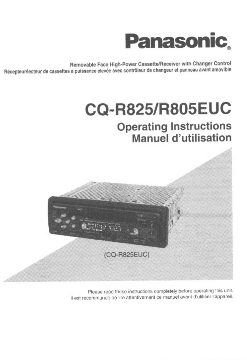 Panasonic CQ-R825 Manuel d'utilisation | Pages: 56