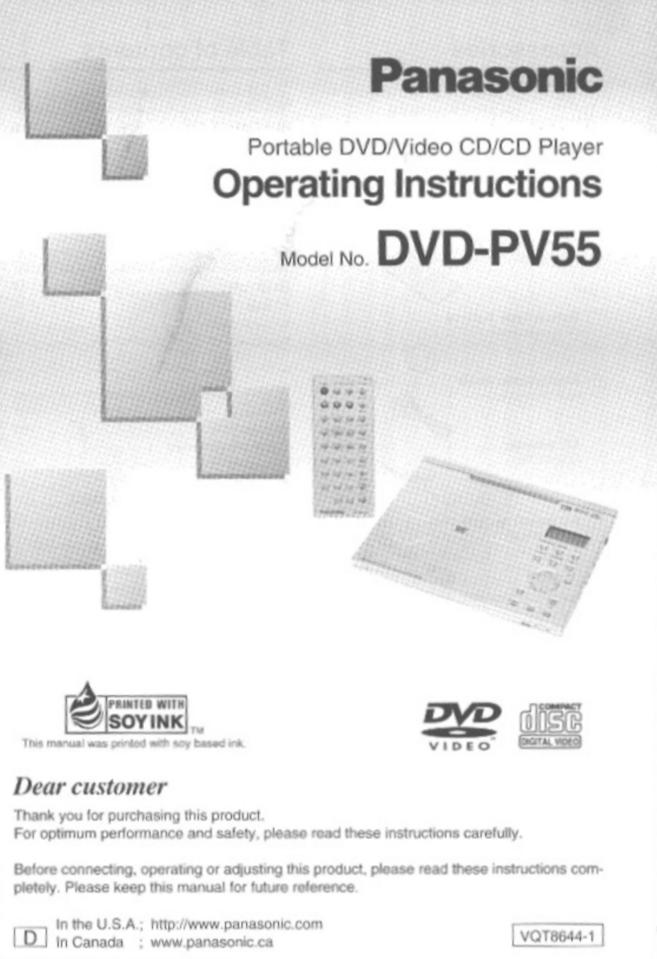 Panasonic DVD-PV55 Manuel d'utilisation | Pages: 92