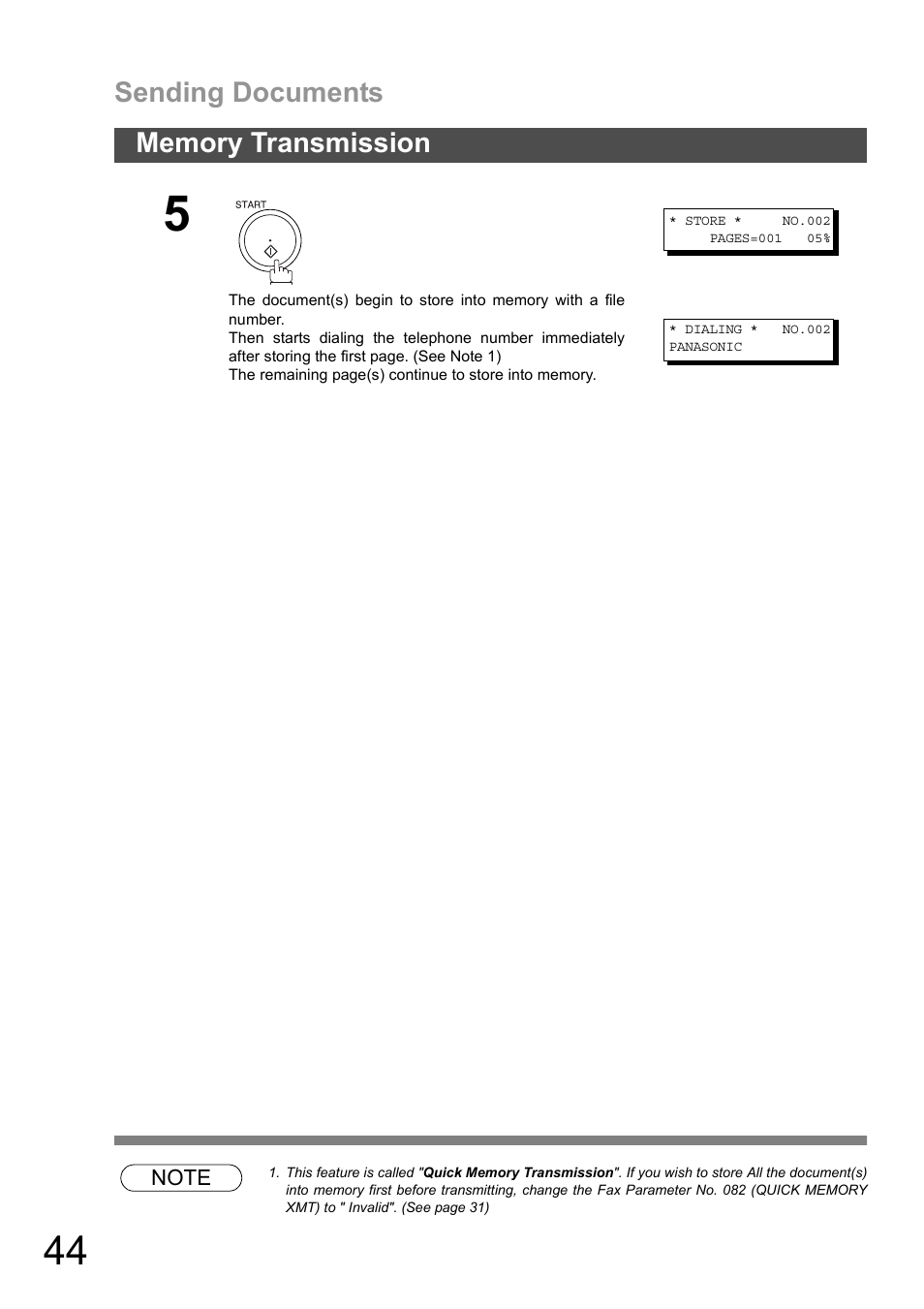 Sending documents | Panasonic DP-1810F Manuel d'utilisation | Page 44 / 158