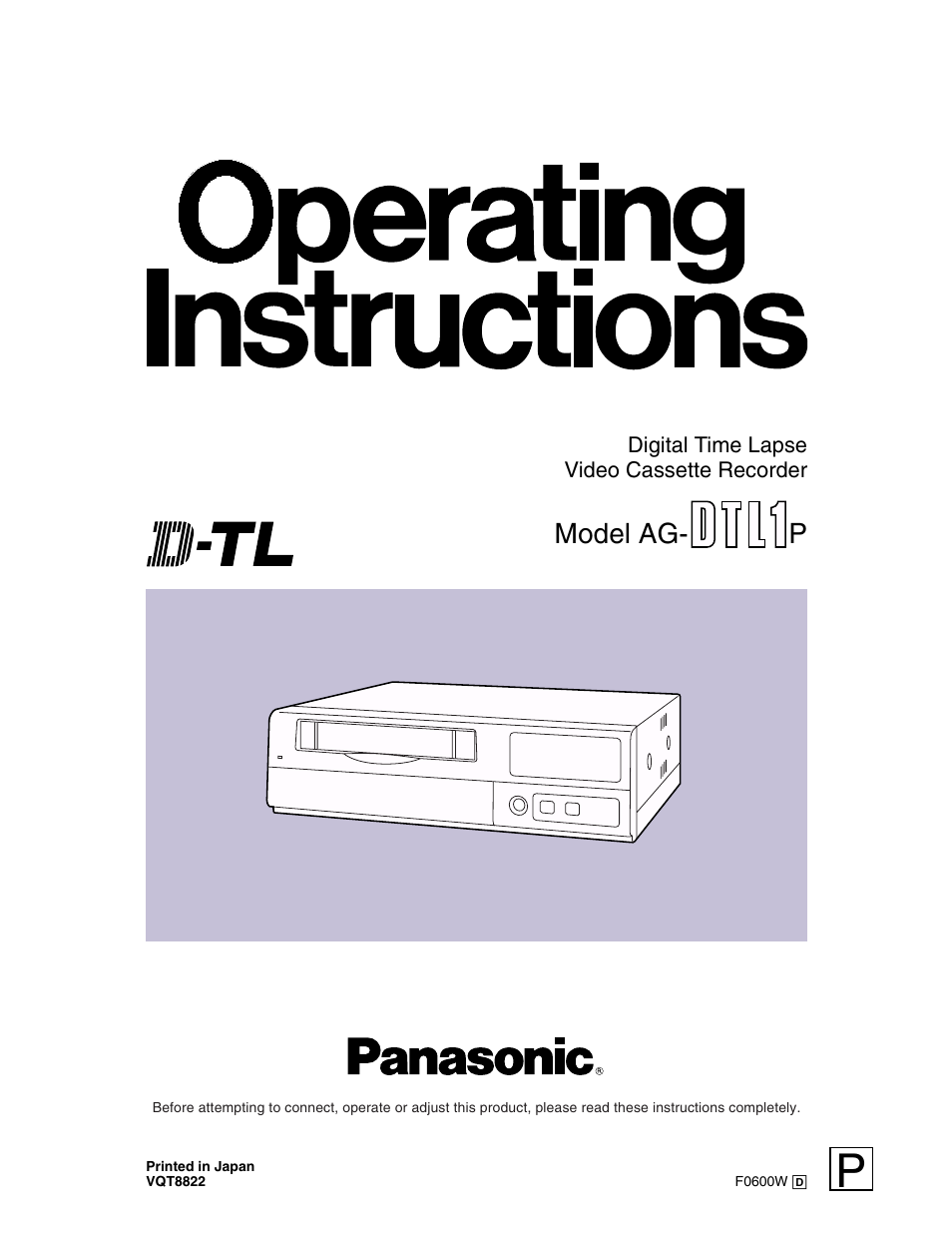 Panasonic AG-DTL1 Manuel d'utilisation | Pages: 212