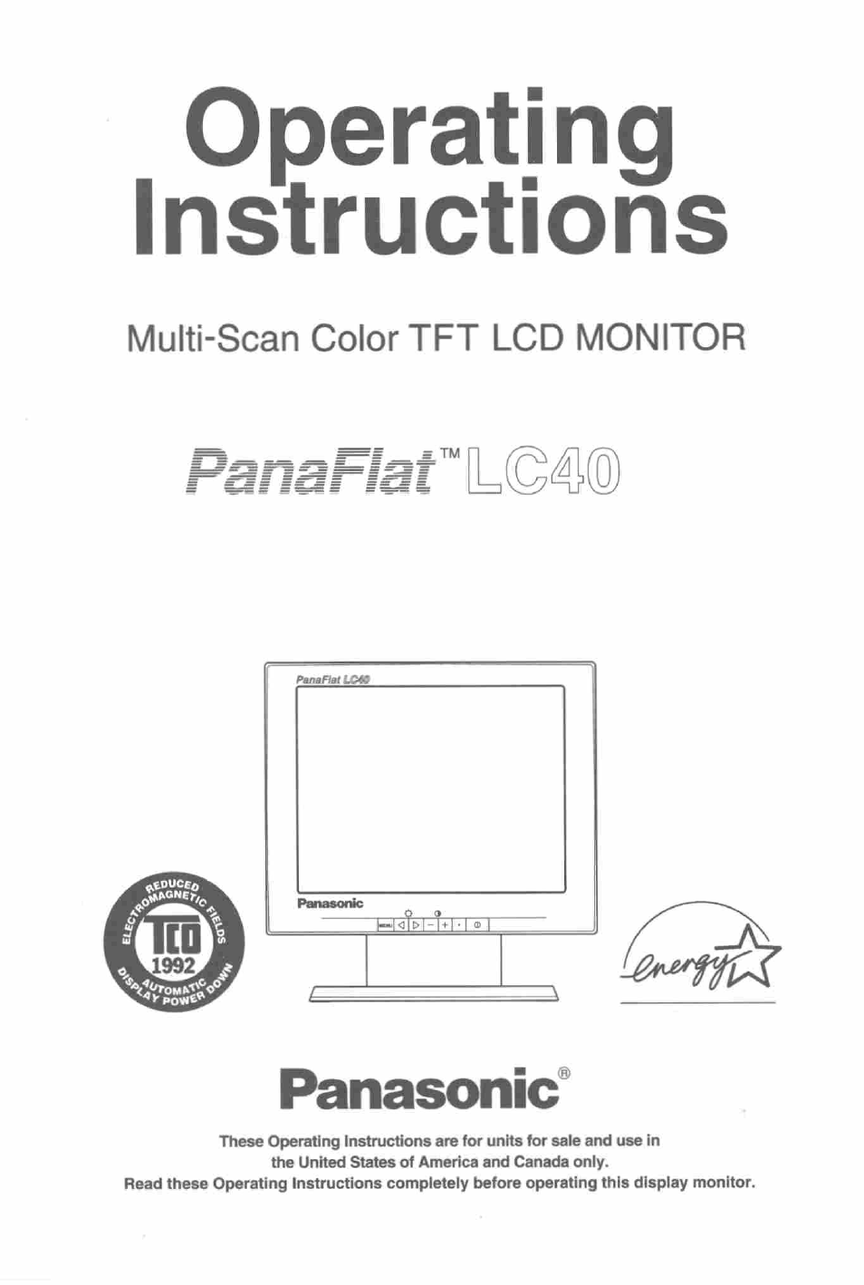Panasonic PanaFlat LC40 Manuel d'utilisation | Pages: 49