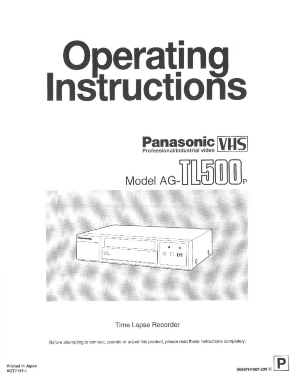 Panasonic AG-TL500 Manuel d'utilisation | Pages: 56