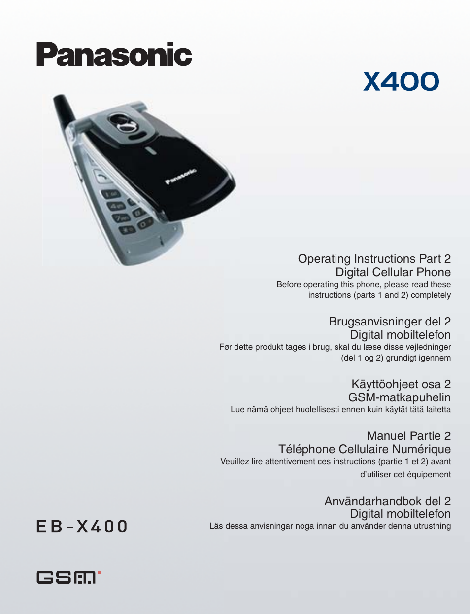 Panasonic X400 Manuel d'utilisation | Pages: 48