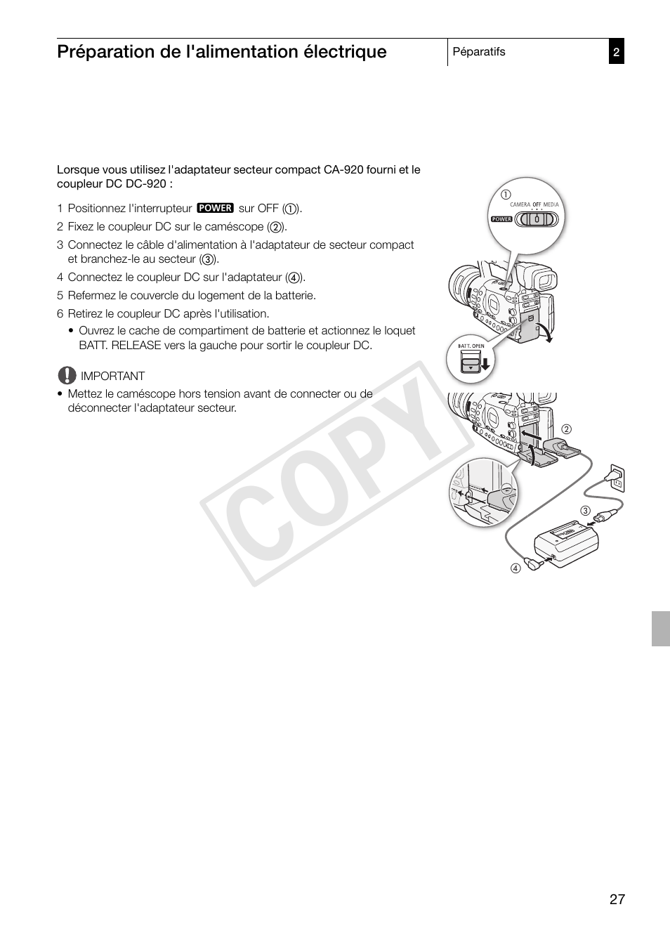 Cop y | Canon XF305 Manuel d'utilisation | Page 27 / 230