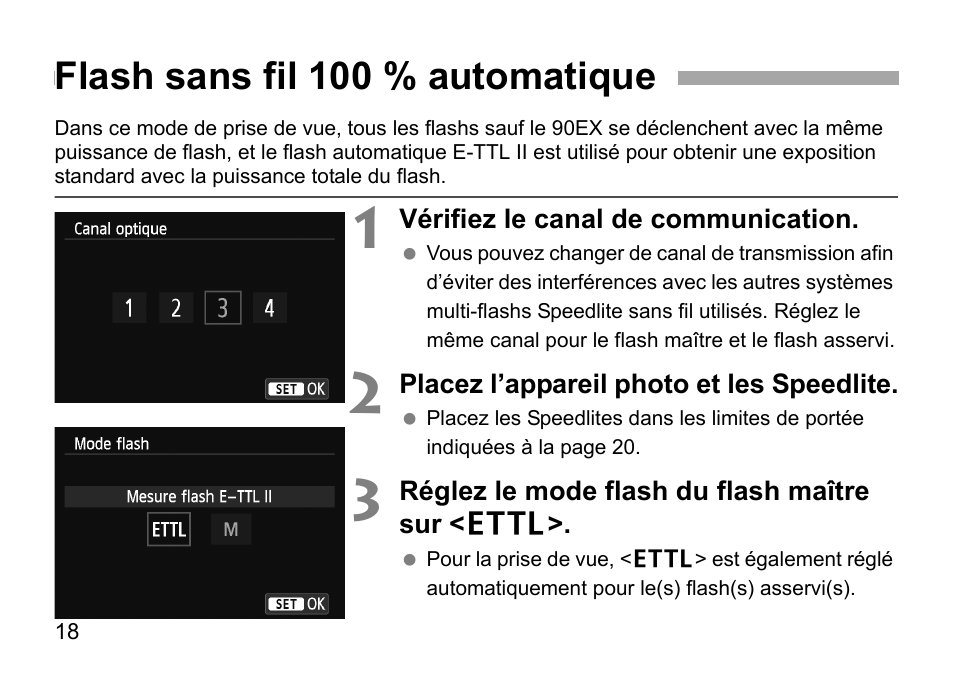 Flash sans fil 100 % automatique | Canon Speedlite 90EX Manuel d'utilisation | Page 18 / 34