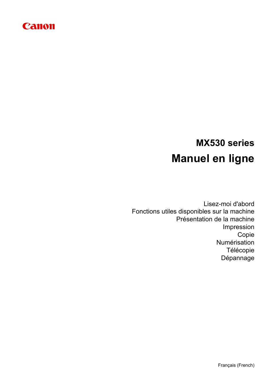 Canon PIXMA MX535 Manuel d'utilisation | Pages: 807