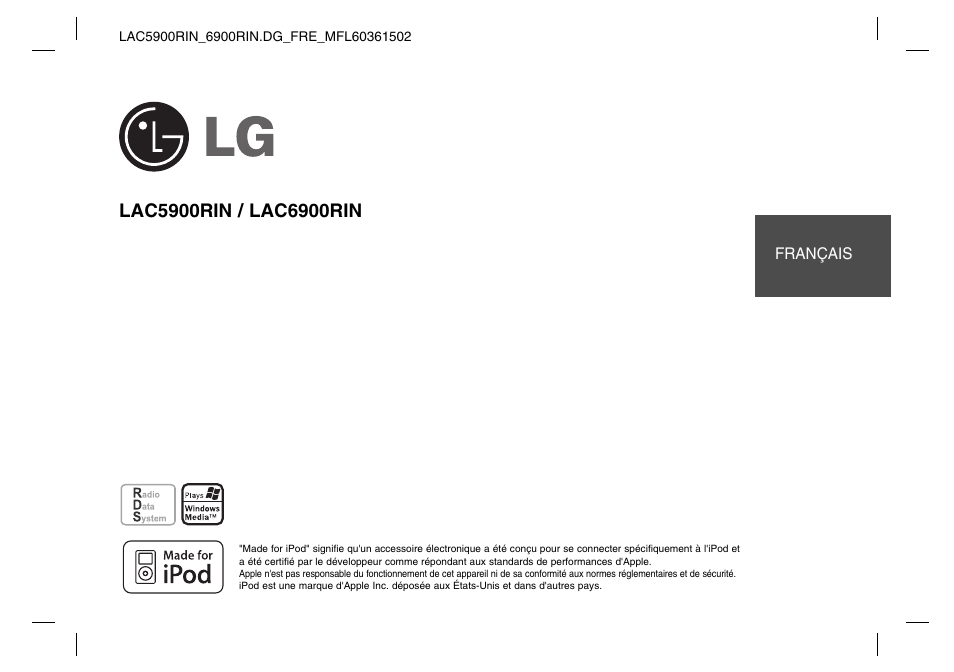 LG LAC5900RiN Manuel d'utilisation | Pages: 16