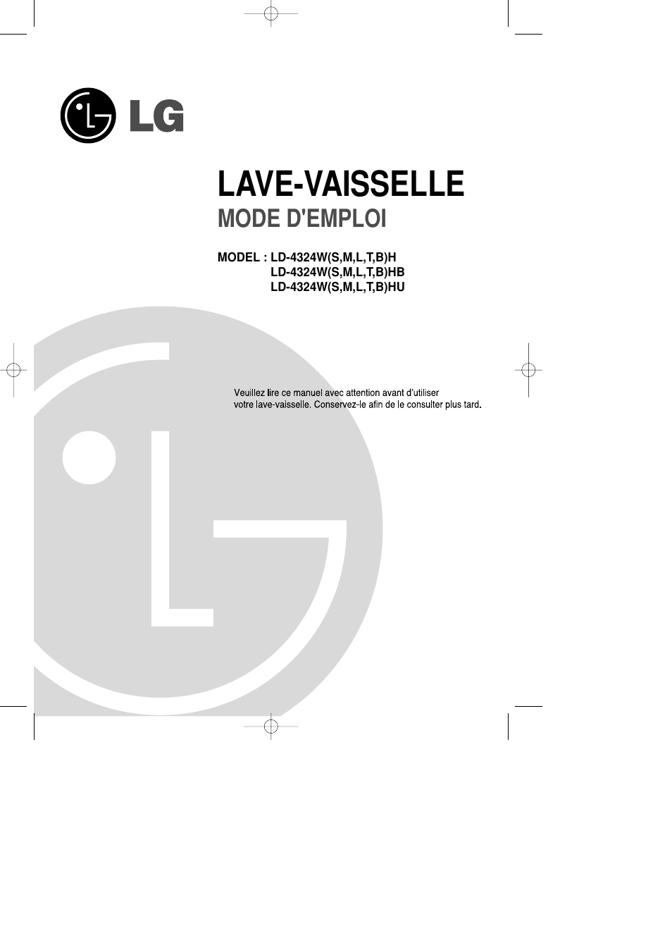 LG LD-4324WH Manuel d'utilisation | Pages: 24