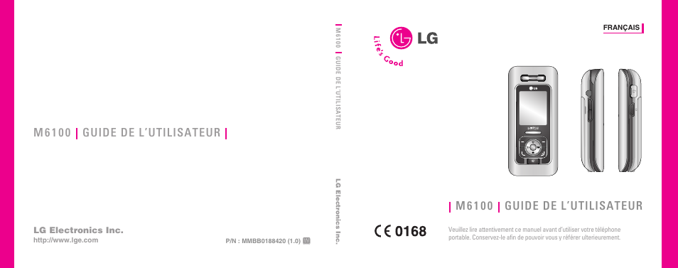 LG M6100 Manuel d'utilisation | Pages: 87