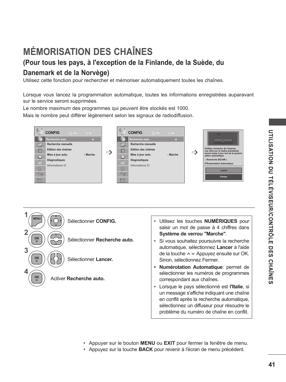 Mémorisation des chaînes | LG M2262D-PC Manuel d'utilisation | Page 41 / 154