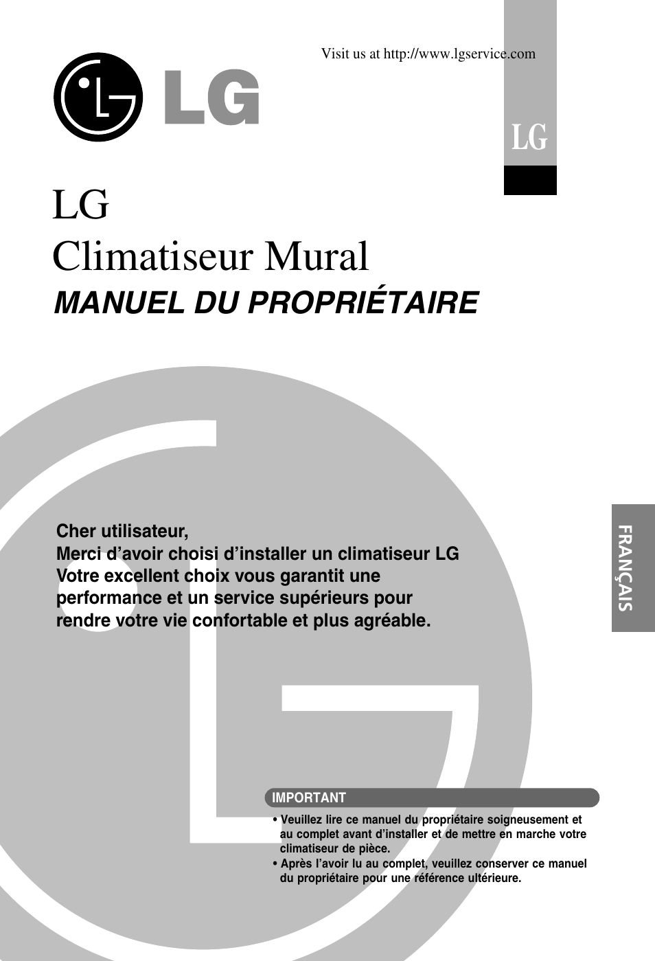 LG A07AHU Manuel d'utilisation | Pages: 21