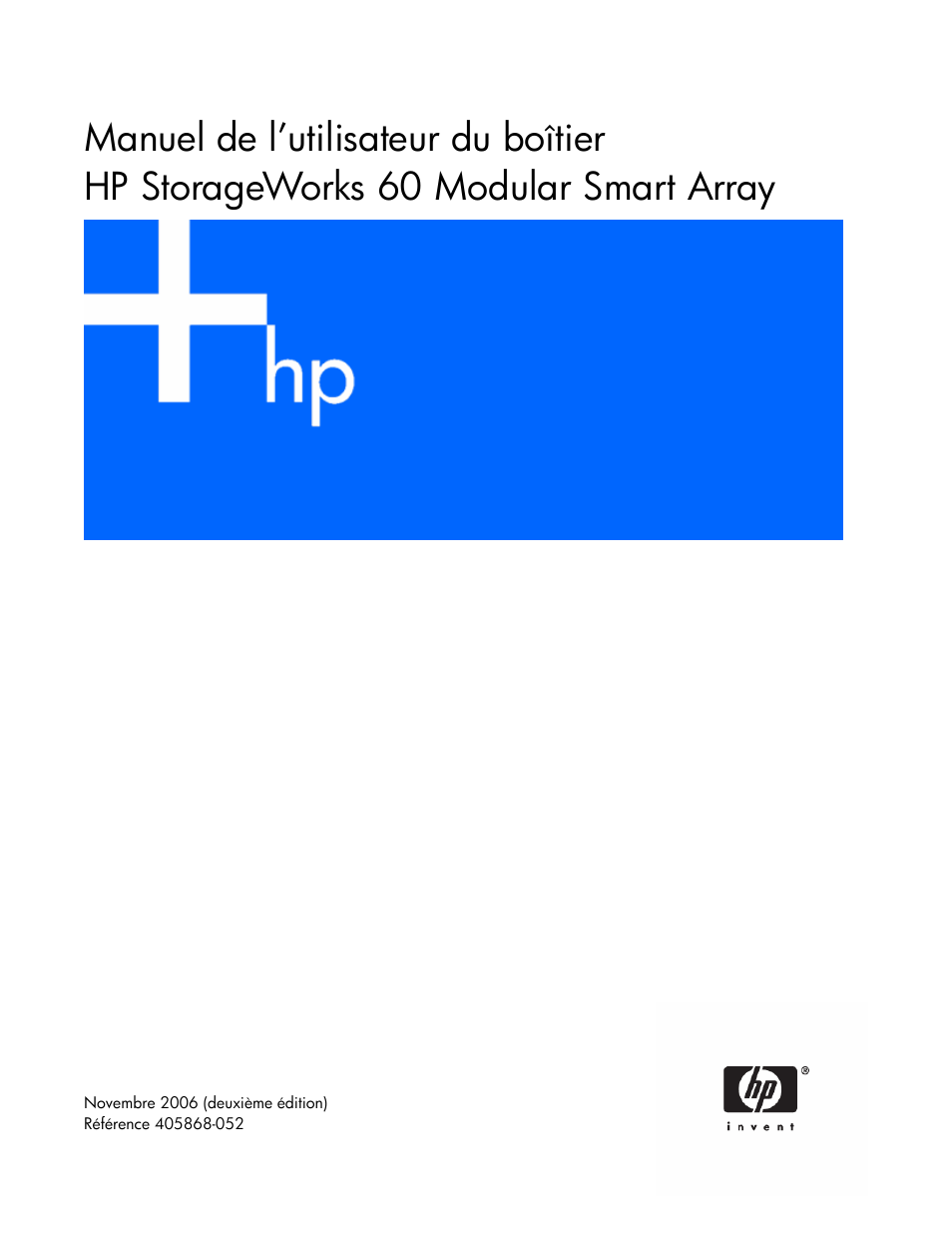 HP Modular Smart Array HP 60 Manuel d'utilisation | Pages: 50