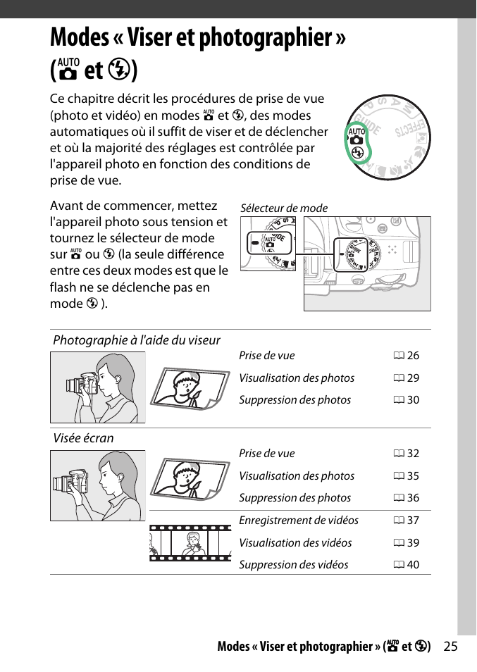 Modes « viser et photographier » ( i et j ) | Nikon D3300 Manuel d'utilisation | Page 45 / 392