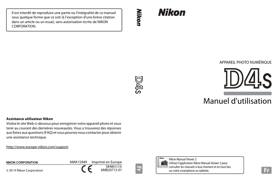 Nikon D4S Manuel d'utilisation | Pages: 500