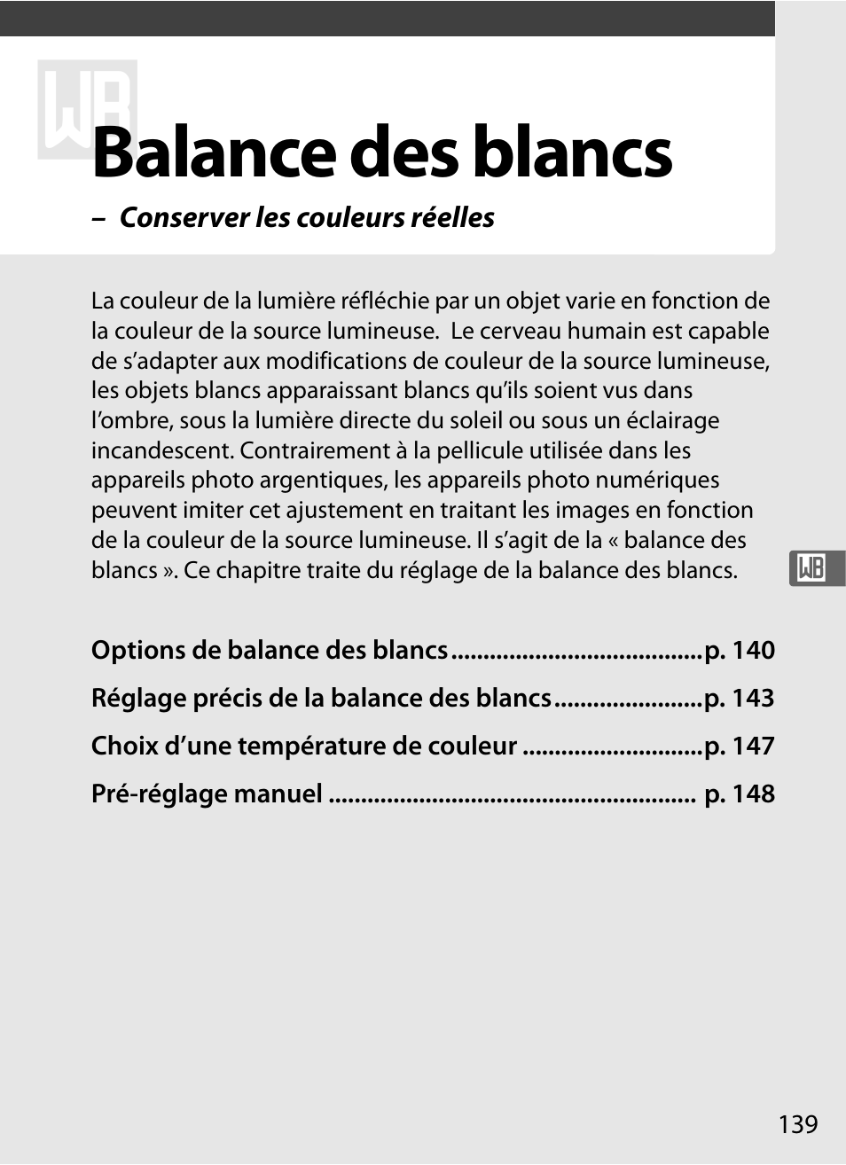Balance des blancs | Nikon D700 Manuel d'utilisation | Page 165 / 472