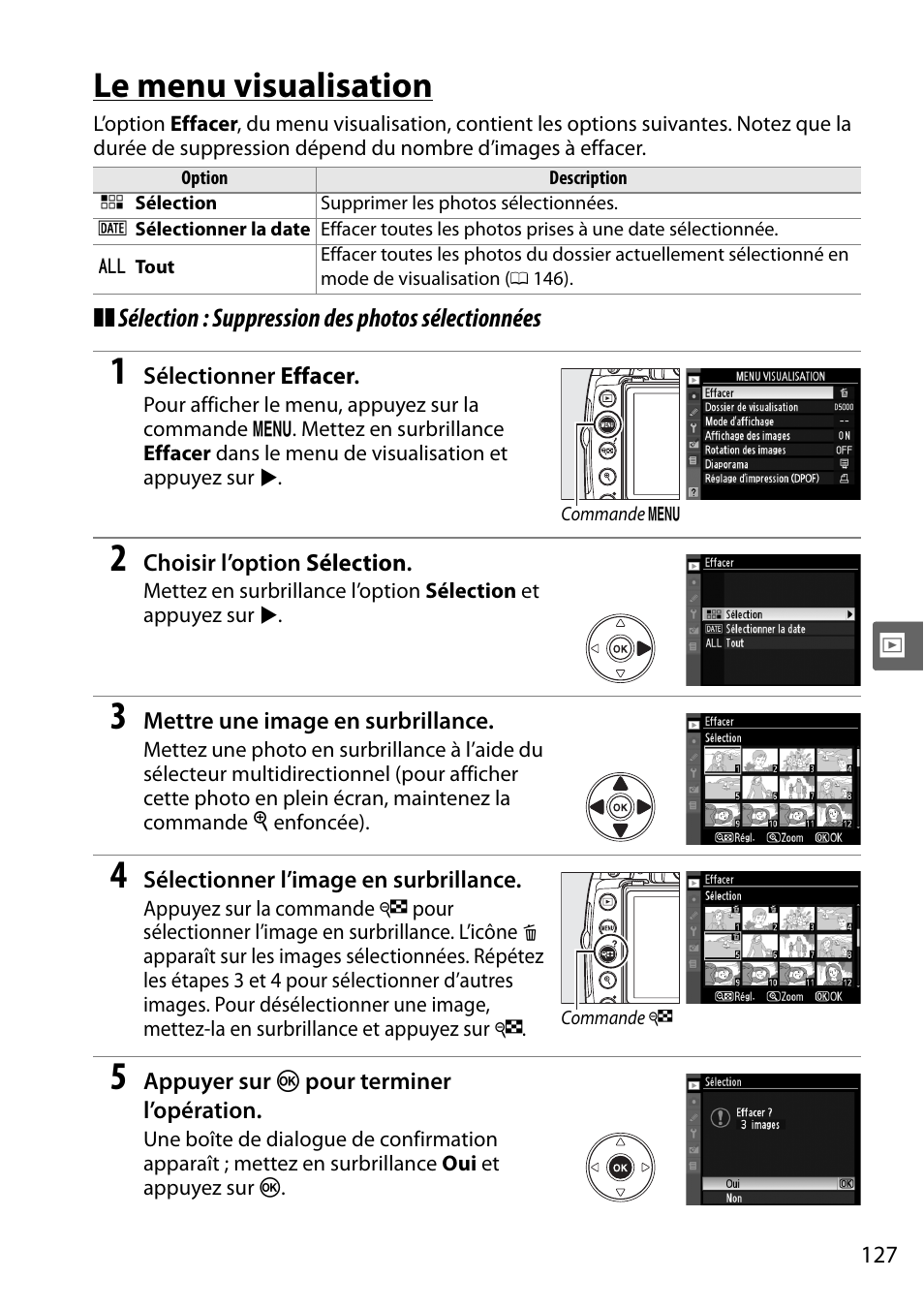 Le menu visualisation | Nikon D5000 Manuel d'utilisation | Page 145 / 256
