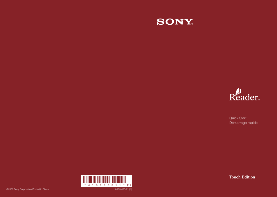 Sony PRS-600BC Manuel d'utilisation | Pages: 8
