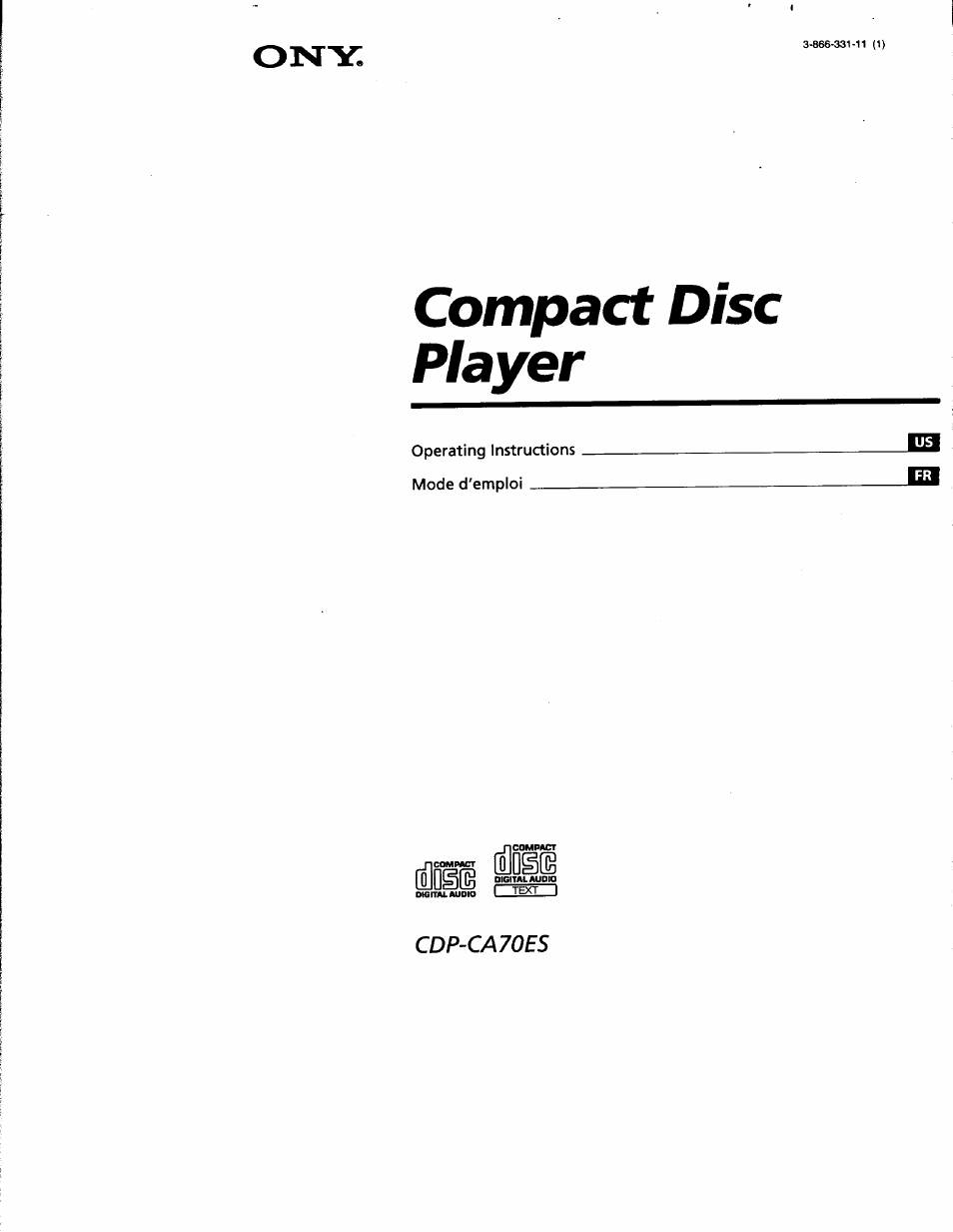 Sony CDP-CA70ES Manuel d'utilisation | Pages: 43