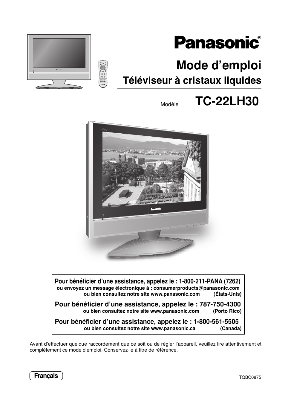 Panasonic TC22LH30 Manuel d'utilisation | Pages: 32