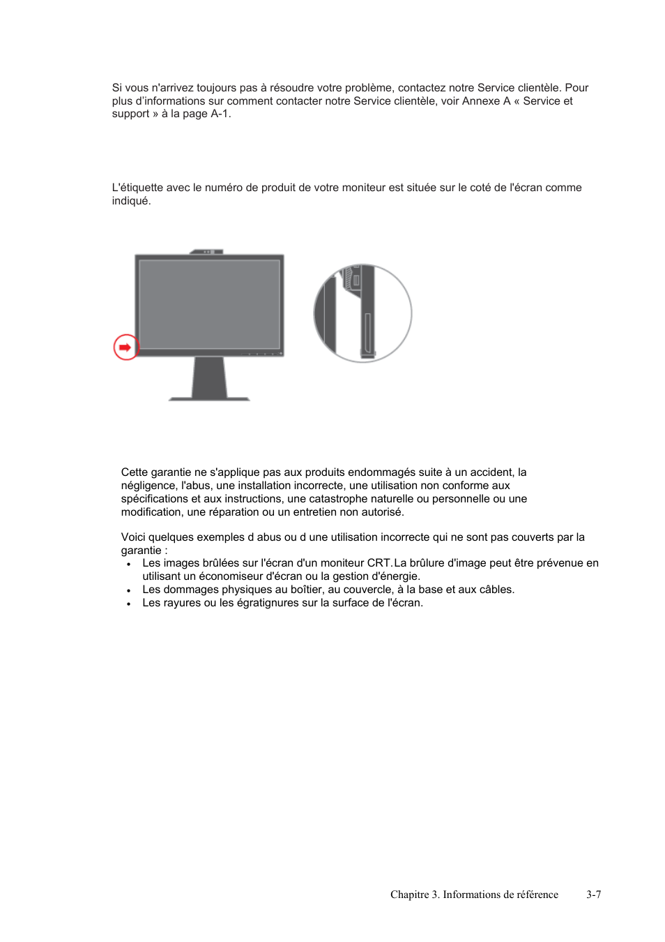 Aide supplémentaire, Informations de service, Numéros de produit | Responsabilité du client | Lenovo ThinkVision L2251x Wide 22in LCD Monitor Manuel d'utilisation | Page 29 / 38