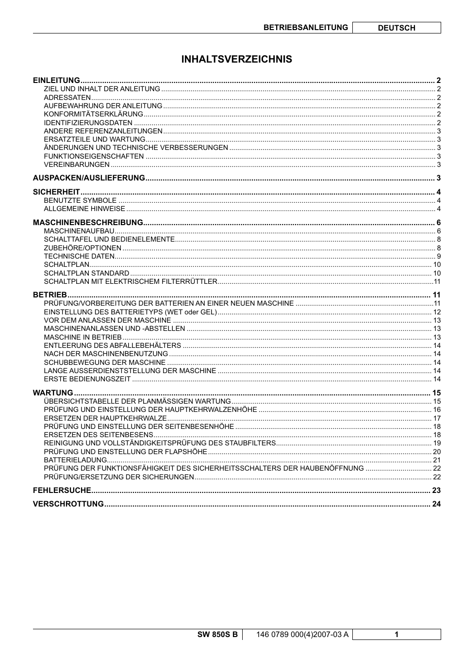 Nilfisk-ALTO SW 850S B User Manual | Page 4 / 104