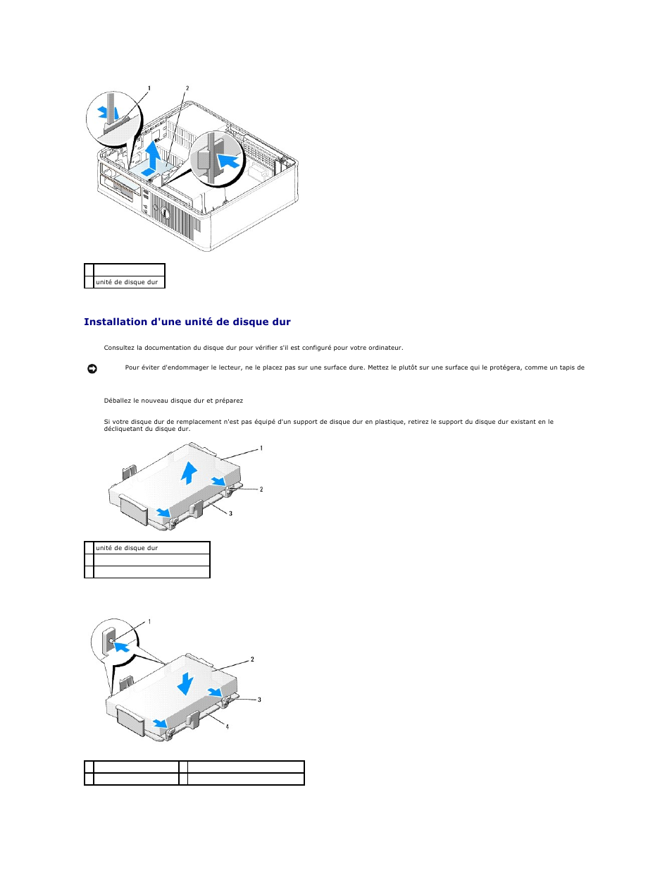 Installation d'une unité de disque dur | Dell OptiPlex 745 Manuel d'utilisation | Page 49 / 220