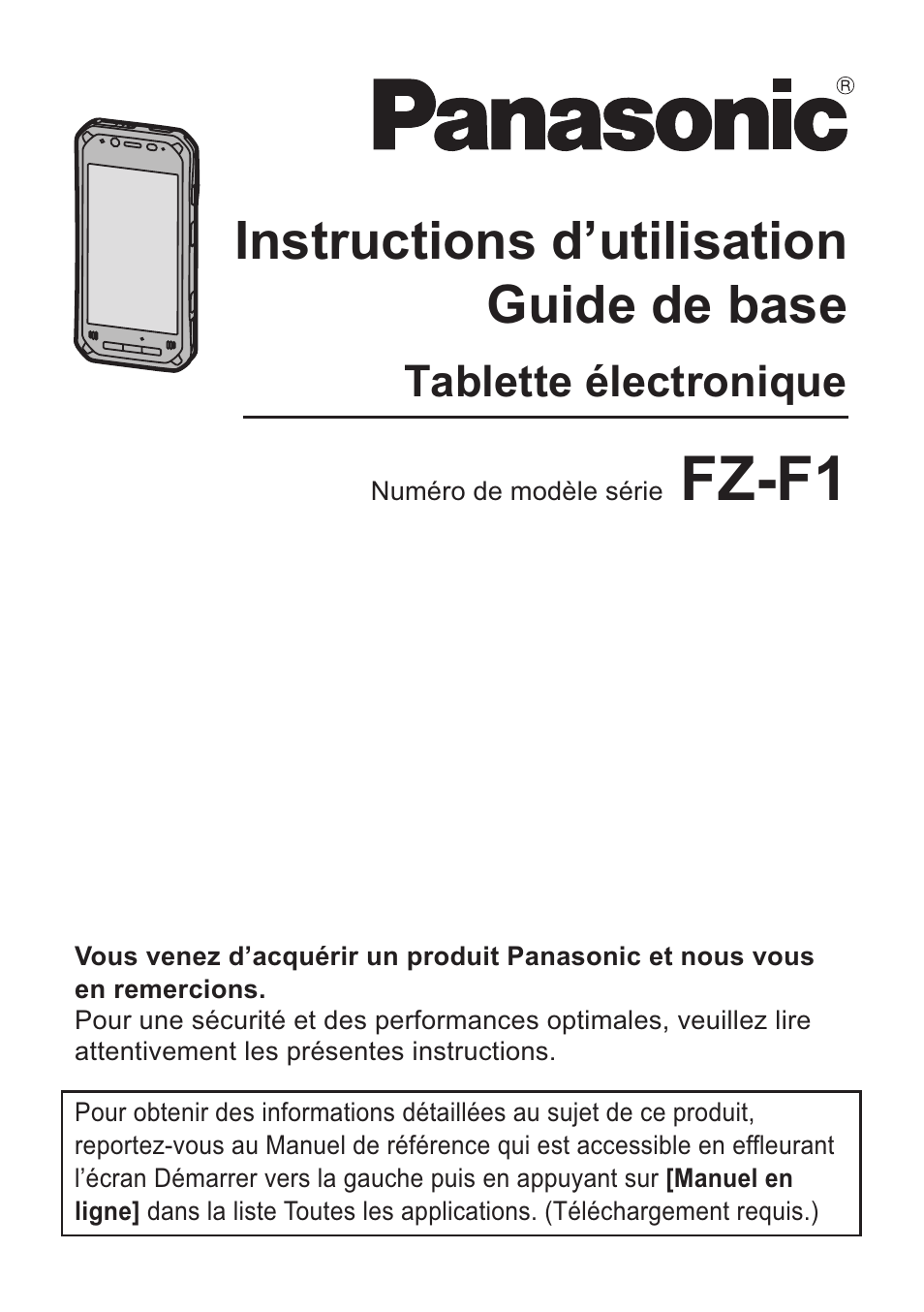 Panasonic Toughpad FZ-F1 Manuel d'utilisation | Pages: 48