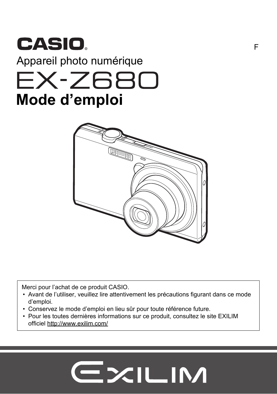 Casio EX-Z680 Manuel d'utilisation | Pages: 142