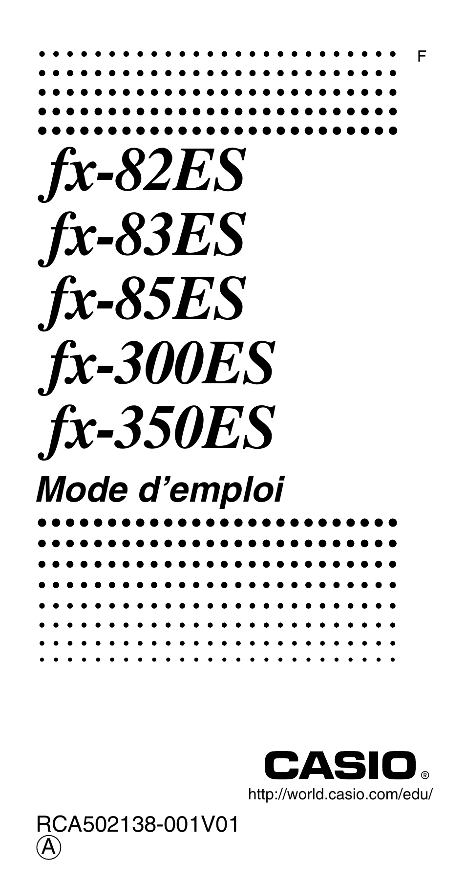 Casio FX-82ES Manuel d'utilisation | Pages: 54
