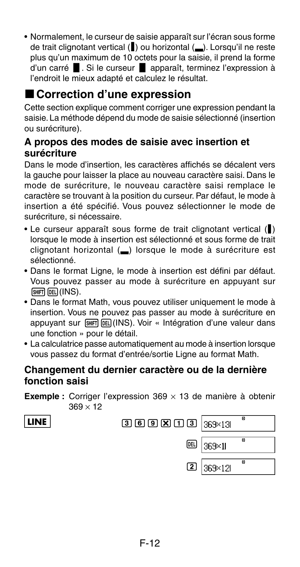 K correction d’une expression | Casio fx-570ES Manuel d'utilisation | Page 14 / 75