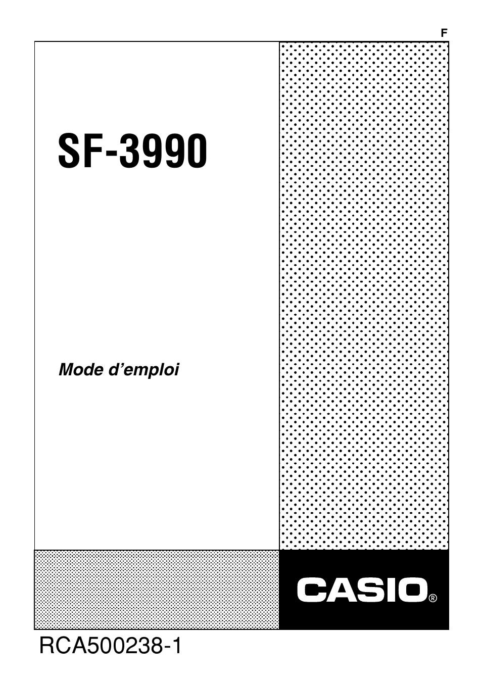 Casio SF-3990 Manuel d'utilisation | Pages: 31