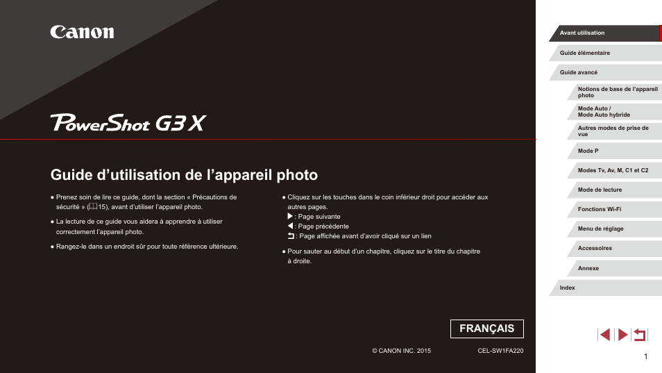 Canon PowerShot G3 X Manuel d'utilisation | Pages: 219